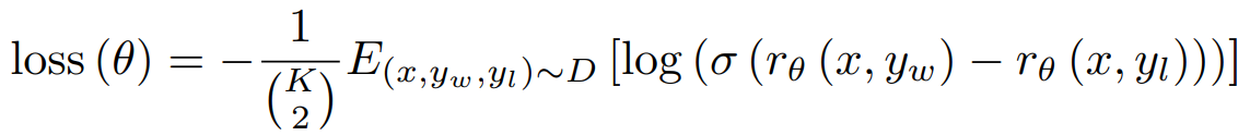 奖励模型loss function